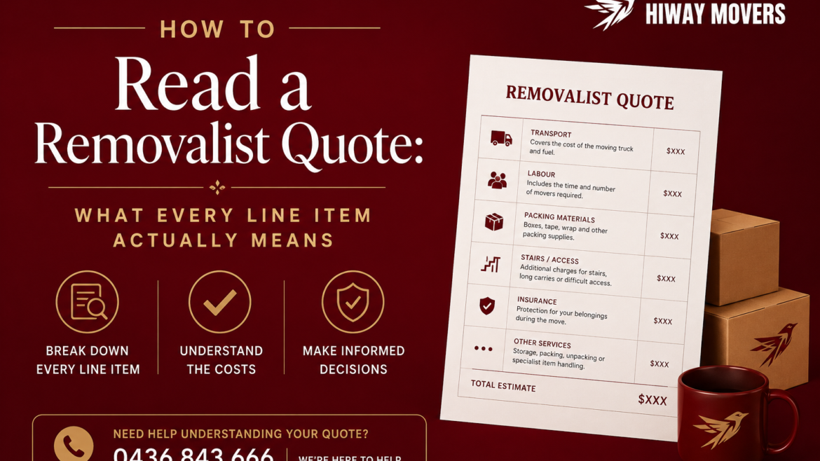How to Read a Removalist Quote: What Every Line Item Actually Means