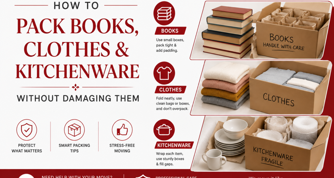 How to Pack Books, Clothes and Kitchenware Without Damaging Them