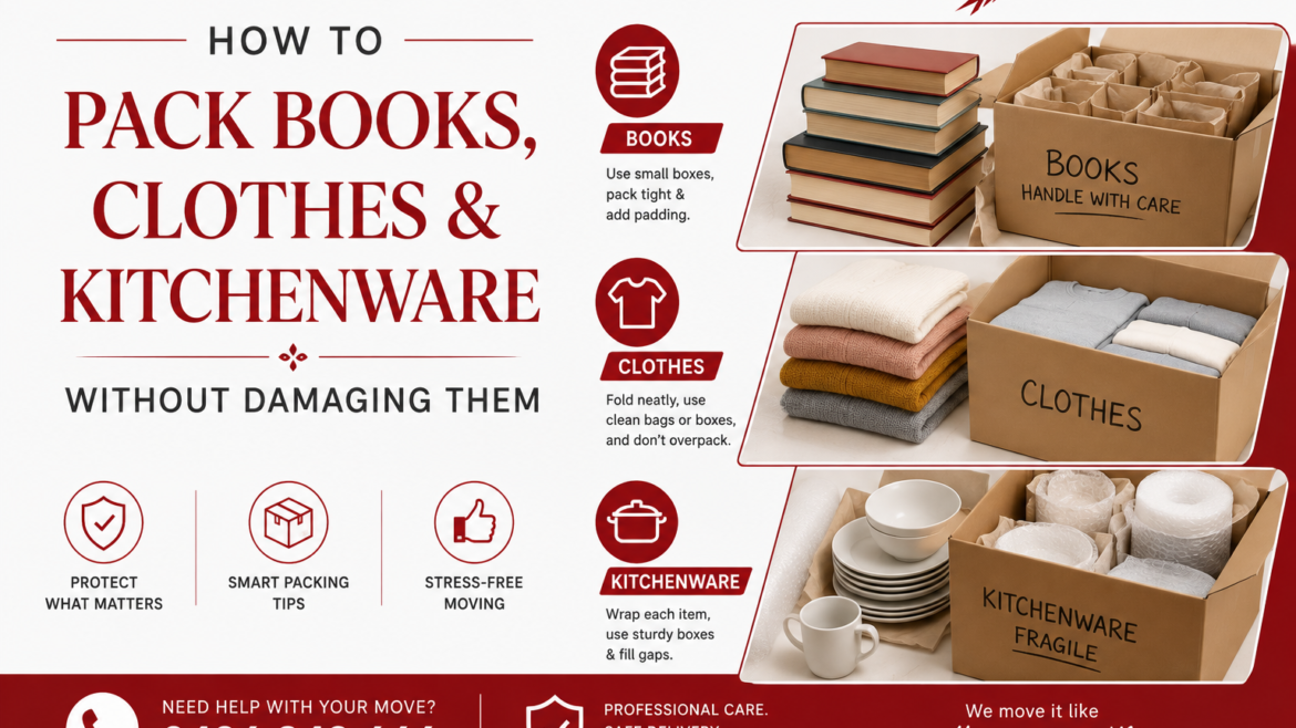 How to Pack Books, Clothes and Kitchenware Without Damaging Them